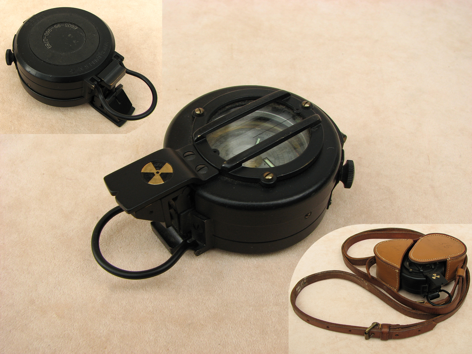Francis Barker M-73 prismatic compass, Mils version with case